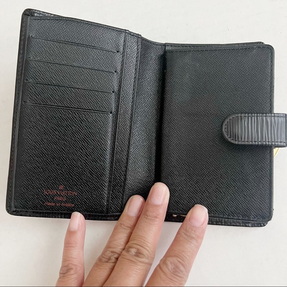 Authentic LOUIS VUITTON Black Epi French Purse Wallet Leather - Picture 3 of 13